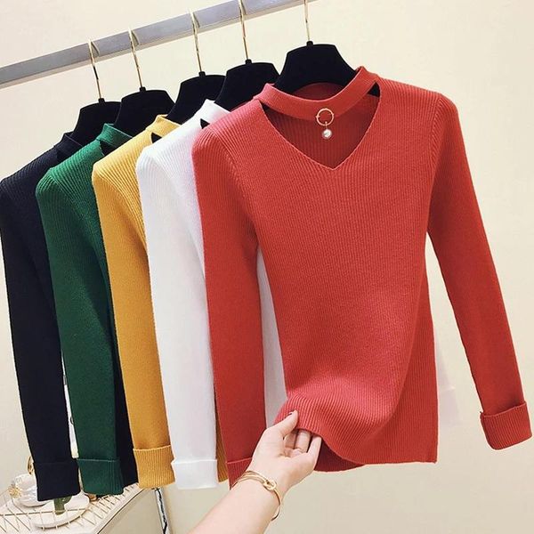 women's sweaters v-neck autumn winter pullover and sweater women knitted long sleeves thick warm femme jumper, White;black
women's sweaters v-neck autumn winter pullover and sweater women knitted long sleeves thick warm femme jumper, White;black