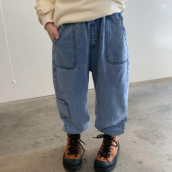 jeans wlg kids spring fall denim blue solid pockets jean baby boys girls casual all match trousers for 2-8 years
jeans wlg kids spring fall denim blue solid pockets jean baby boys girls casual all match trousers for 2-8 years