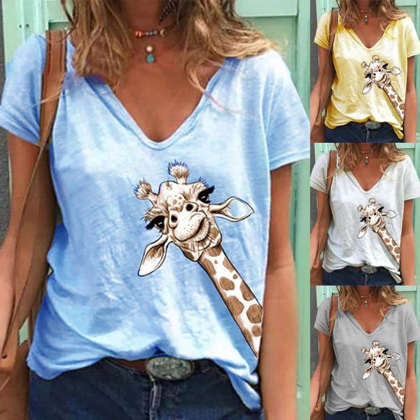 women's t-shirt t shirt women summer loose giraffe soft causal short sleeve 2021 korean style tee female clothing, White
women's t-shirt t shirt women summer loose giraffe soft causal short sleeve 2021 korean style tee female clothing, White