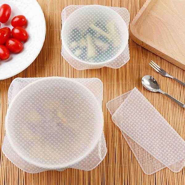 food savers & storage containers 4pcs set transparent microwave silicone cling film sealed universal lid fresh vacuum cover stretch kitchen
food savers & storage containers 4pcs set transparent microwave silicone cling film sealed universal lid fresh vacuum cover stretch kitchen