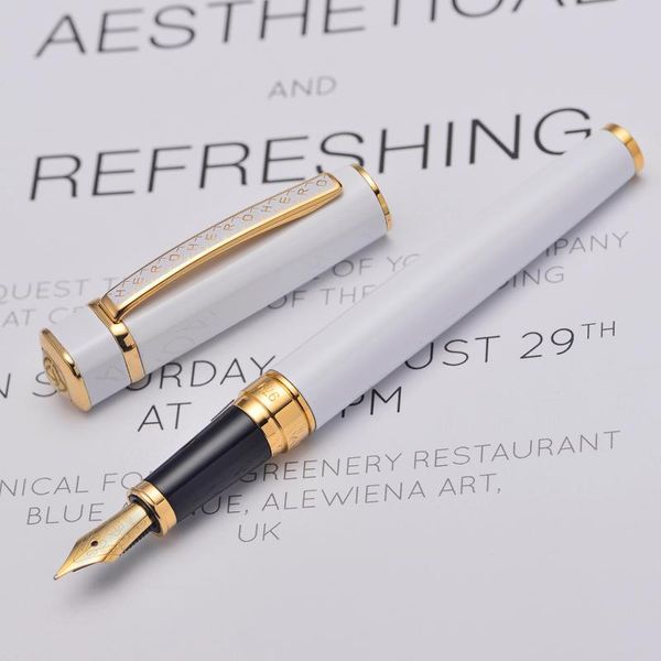 fountain pens hero 979 square cap metal pen white with golden plates clip iridium fine nib 0.5mm writing ink for office business
fountain pens hero 979 square cap metal pen white with golden plates clip iridium fine nib 0.5mm writing ink for office business