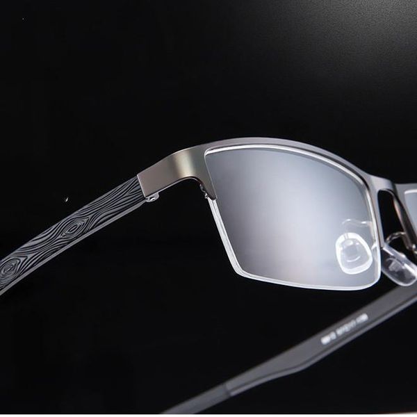 fashion sunglasses frames metal men eyeglasses business computer myopia optical prescription eye clear lens glasses frame for male quality e, Black