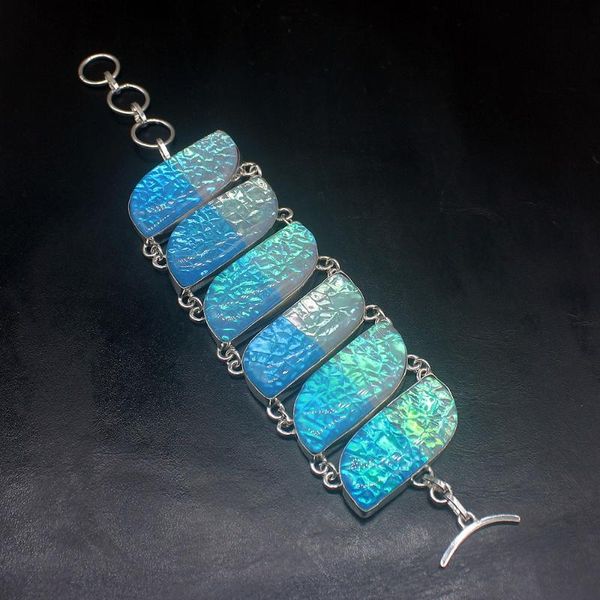 link, chain gemstonefactory jewelry big promotion single unique 925 silver blue dichroic glass lady women charm bracelet 18cm 20213293, Black
link, chain gemstonefactory jewelry big promotion single unique 925 silver blue dichroic glass lady women charm bracelet 18cm 20213293, Black