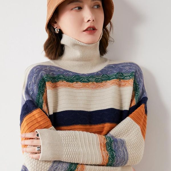 women's sweaters lafarvie turtleneck knitted striped sweater women autumn winter loose warm female oversized pullover pull jumper clot, White;black
women's sweaters lafarvie turtleneck knitted striped sweater women autumn winter loose warm female oversized pullover pull jumper clot, White;black