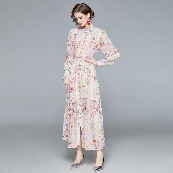 spring designer print long maxi runway dress womens clothing lantern sleeve elegant aline holiday robe femme beach vestidos casual dresses, Black;gray
spring designer print long maxi runway dress womens clothing lantern sleeve elegant aline holiday robe femme beach vestidos casual dresses, Black;gray