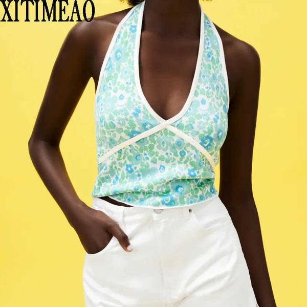 za women fashion cropped print knitted blouses vintage backless female shirts cross lace up short 210604, White
za women fashion cropped print knitted blouses vintage backless female shirts cross lace up short 210604, White