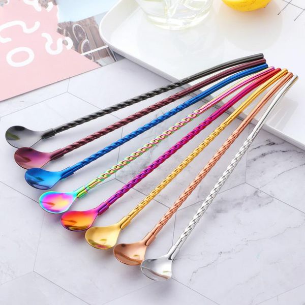 drinking straws twisted straw spoon stirring portable gold tea scoop reusable colored stainless steel dinnerware for bar party
drinking straws twisted straw spoon stirring portable gold tea scoop reusable colored stainless steel dinnerware for bar party