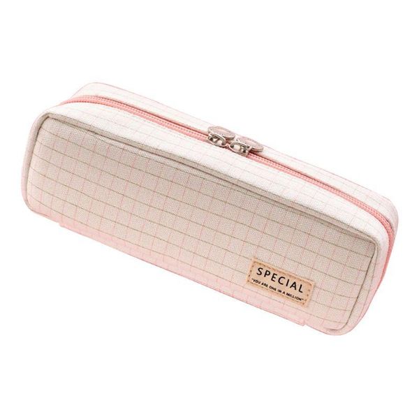 pencil case grid pouch with 3 compartments bag for office students b85b bags