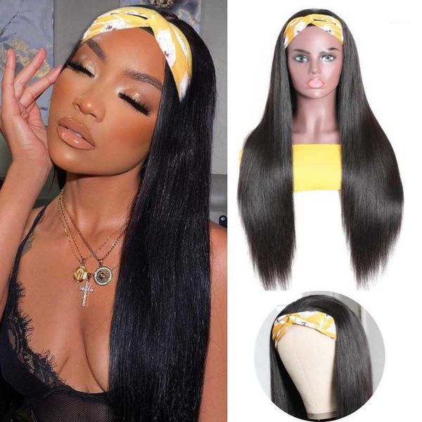 queenlife 30inch human hair headband scarf wig straight no plucking wigs for women glue & sew in more hairs1, Black;brown
queenlife 30inch human hair headband scarf wig straight no plucking wigs for women glue & sew in more hairs1, Black;brown