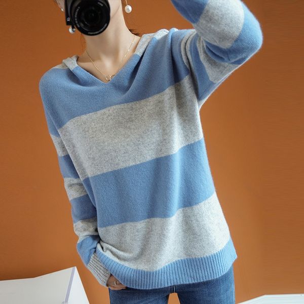 women's sweaters hoodie fall and winter woman's woolen nightgown loose soft style cashmere sweater striped 1qcr, White;black
women's sweaters hoodie fall and winter woman's woolen nightgown loose soft style cashmere sweater striped 1qcr, White;black