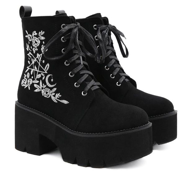 boots . mdug fashion flower platform women punk gothic suede leather lace up back zipper chunky heels party shoes for woman, Black
boots . mdug fashion flower platform women punk gothic suede leather lace up back zipper chunky heels party shoes for woman, Black
