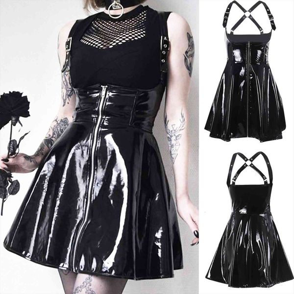 style gothic punk nightclub women dress strap waist leather classic black 50, Black;gray
style gothic punk nightclub women dress strap waist leather classic black 50, Black;gray