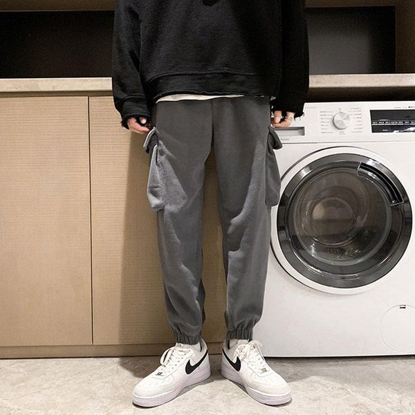 men's pants autumn and winter lamb velvet casual trendy brand loose foot guard korean thickened overalls trousers, Black
men's pants autumn and winter lamb velvet casual trendy brand loose foot guard korean thickened overalls trousers, Black