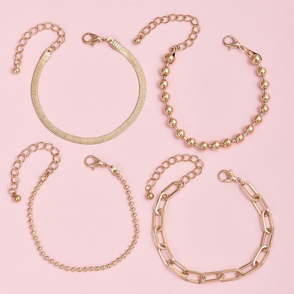 link, chain oein 4pcs/set punk sub-flat snake jewelry bead 17cm gold color multi-layer bracelet for women fashion hand gift, Black
link, chain oein 4pcs/set punk sub-flat snake jewelry bead 17cm gold color multi-layer bracelet for women fashion hand gift, Black