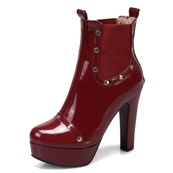 boots rivets women ankle platform high heels short party shoes female autumn leather winter shoe red blue large size, Black
boots rivets women ankle platform high heels short party shoes female autumn leather winter shoe red blue large size, Black