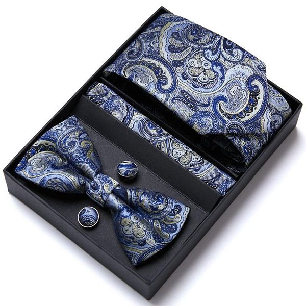 pailey silk tie set jacquard woven necktie bowtie suit hanky cufflinks for groom men gift bow ties, Black;gray
pailey silk tie set jacquard woven necktie bowtie suit hanky cufflinks for groom men gift bow ties, Black;gray