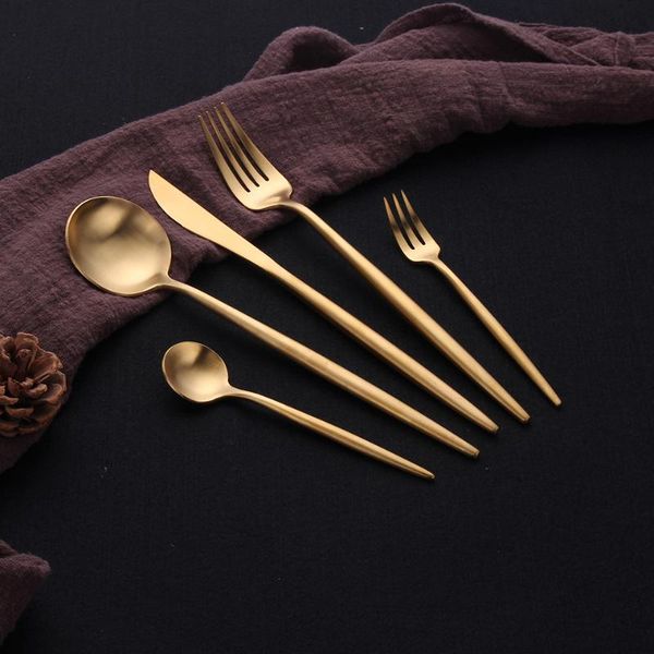 dinnerware sets 2021 matte gold cutlery set spoons forks and knives 304 stainless steel silverware drop
dinnerware sets 2021 matte gold cutlery set spoons forks and knives 304 stainless steel silverware drop