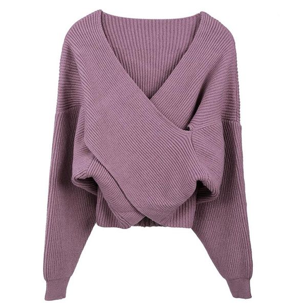 women's sweaters elegant cross sweater solid color pullover fashion v neck crop knitwear women autumn long sleeve navel clothes, White;black
women's sweaters elegant cross sweater solid color pullover fashion v neck crop knitwear women autumn long sleeve navel clothes, White;black