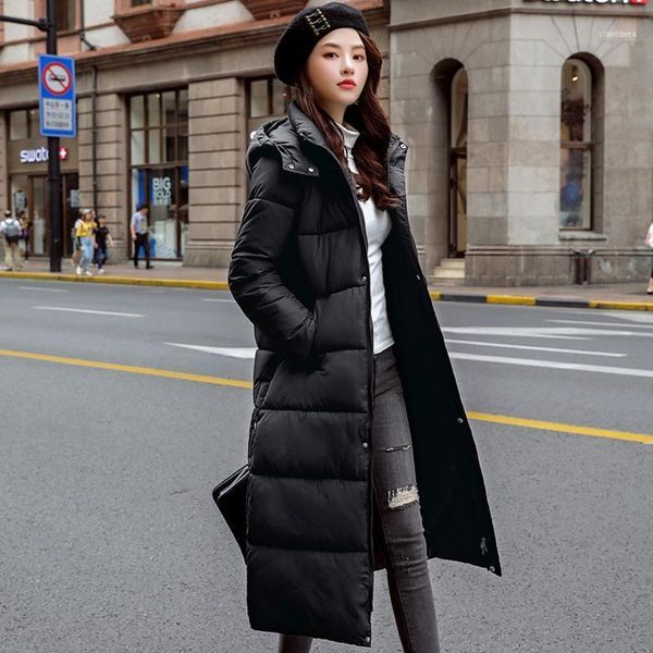 women's down & parkas 2021 winter women thick x-long jacket female casual plus size hooded stand collar cotton padded coat femme giacca, Black
women's down & parkas 2021 winter women thick x-long jacket female casual plus size hooded stand collar cotton padded coat femme giacca, Black