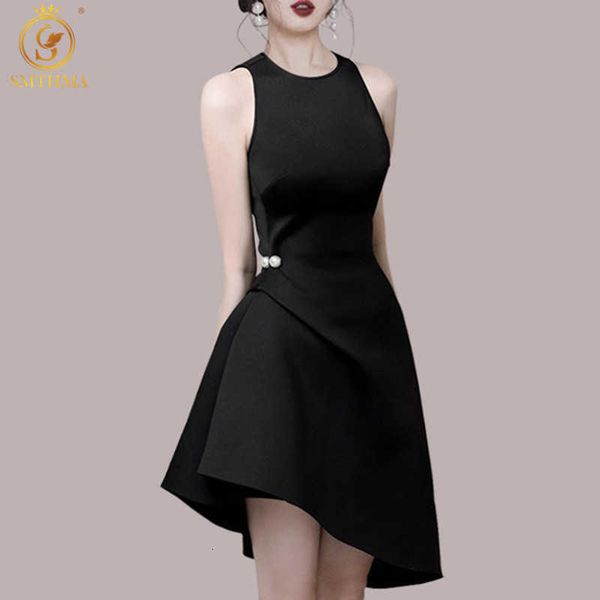 casual dresses arrival solid sleeveless irregular vestidos women's slim waist summer es bqp9, Black;gray
casual dresses arrival solid sleeveless irregular vestidos women's slim waist summer es bqp9, Black;gray