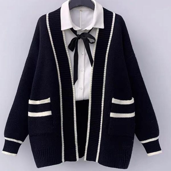 women's knits & tees 2021 autumn korean fashion sweater loose cardigan pocket college style knitted coat long sleeve casual sueters de, White
women's knits & tees 2021 autumn korean fashion sweater loose cardigan pocket college style knitted coat long sleeve casual sueters de, White