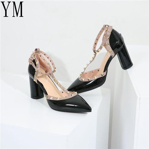 dress shoes gladiator sandals pointed toe women rivets pumps womens ladies shoe zapatos mujer high heels wedding 8cm, Black
dress shoes gladiator sandals pointed toe women rivets pumps womens ladies shoe zapatos mujer high heels wedding 8cm, Black