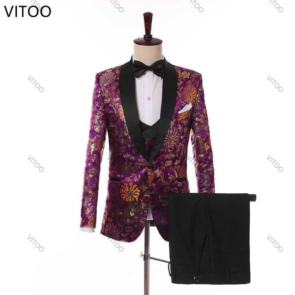 men's suits & blazers 3 piece jacquard floral print wedding suit young men set purple custom size dinner birthday party groom man rece, White;black
men's suits & blazers 3 piece jacquard floral print wedding suit young men set purple custom size dinner birthday party groom man rece, White;black