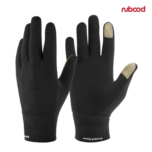 Boodun winter warm gloves bicycle outdoor sports polished Lycra touch screen, Black