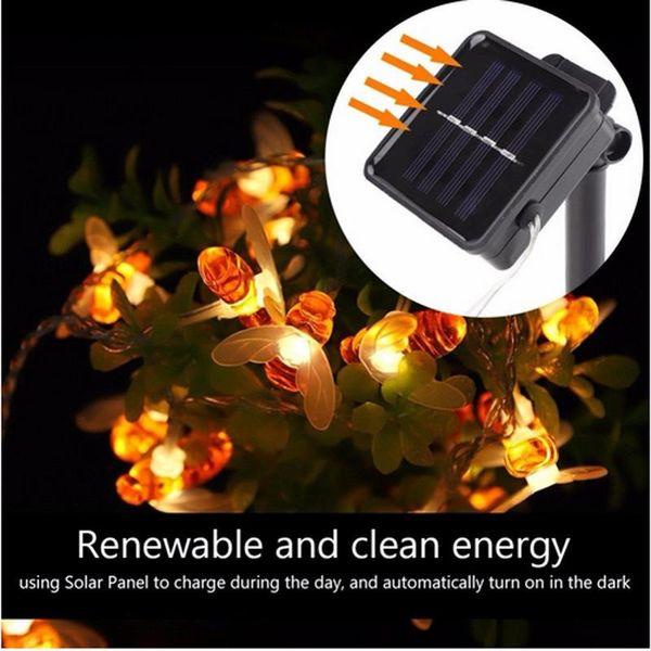solar powered cute honey bee led string light 20 leds / 100 fairy outdoor garden fence patio christmas garland lights lawn lamps
solar powered cute honey bee led string light 20 leds / 100 fairy outdoor garden fence patio christmas garland lights lawn lamps
