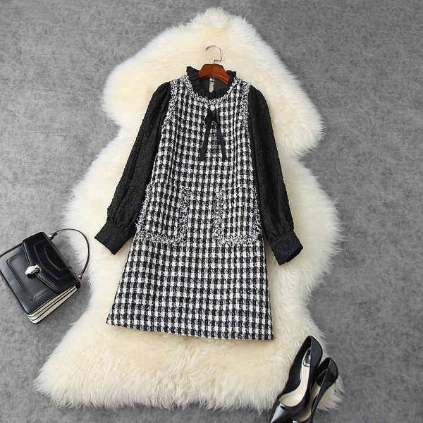 casual dresses european and american women's wear winter style long - sleeved standneck bead stitching on tweed fashion dress ke5k, Black;gray
casual dresses european and american women's wear winter style long - sleeved standneck bead stitching on tweed fashion dress ke5k, Black;gray