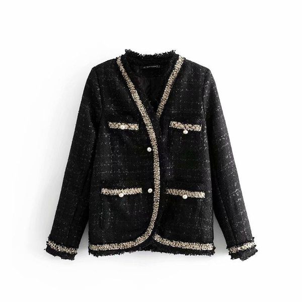 women's jackets nice vintage woman pearl button v neck tweed jacket ladies autumn single breasted coat female elegant warm outwear, Black;brown
women's jackets nice vintage woman pearl button v neck tweed jacket ladies autumn single breasted coat female elegant warm outwear, Black;brown