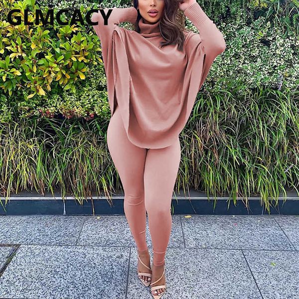 women two piece classy suits batwing sleeve turtleneck & skinny pants set 210929, White
women two piece classy suits batwing sleeve turtleneck & skinny pants set 210929, White