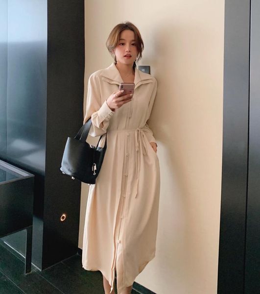 casual dresses elegant fashion women dress full sleeve female 2021 autumn office ladies mid buttons loose vestidos sashes 217, Black;gray
casual dresses elegant fashion women dress full sleeve female 2021 autumn office ladies mid buttons loose vestidos sashes 217, Black;gray