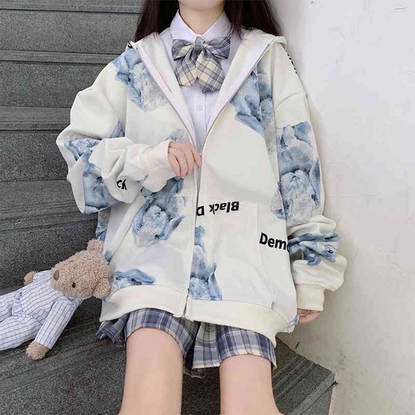 jacket autumn winter clothes sweet cute rabbit print loose hoodie female jacket mujer chaquette, Black;brown
jacket autumn winter clothes sweet cute rabbit print loose hoodie female jacket mujer chaquette, Black;brown