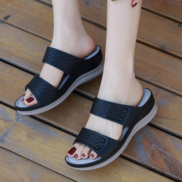 women sandals beach casual platform wedges peep toe shoe slingback lady solid color buckle sandal female plus size, Black
women sandals beach casual platform wedges peep toe shoe slingback lady solid color buckle sandal female plus size, Black