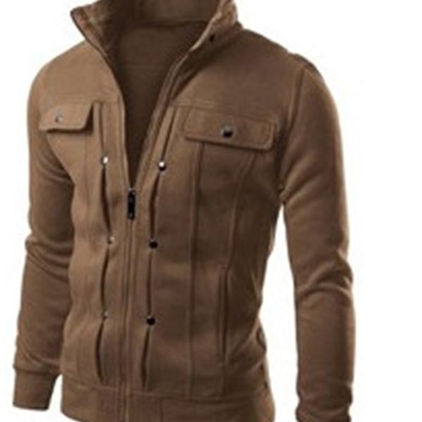 Men's plus size Outerwear Sweater Button Decoration Stand Collar Large Jaet Top Trend, White
Men's plus size Outerwear Sweater Button Decoration Stand Collar Large Jaet Top Trend, White
