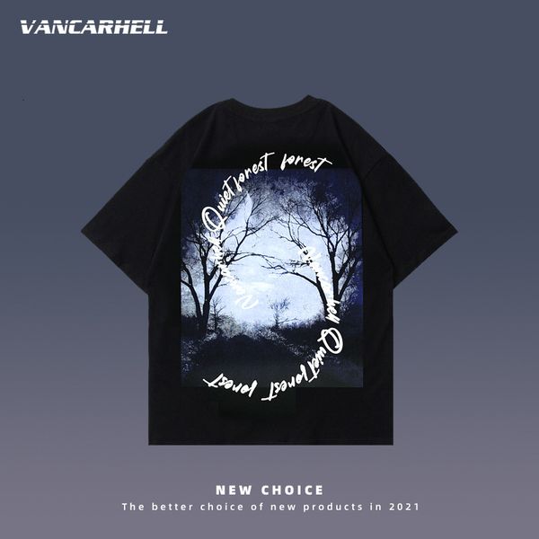 tee polo 2021 summer short sleeve t-shirt men's loose and dark street scenery letters printed bf style student couple dress women', White;black
tee polo 2021 summer short sleeve t-shirt men's loose and dark street scenery letters printed bf style student couple dress women', White;black