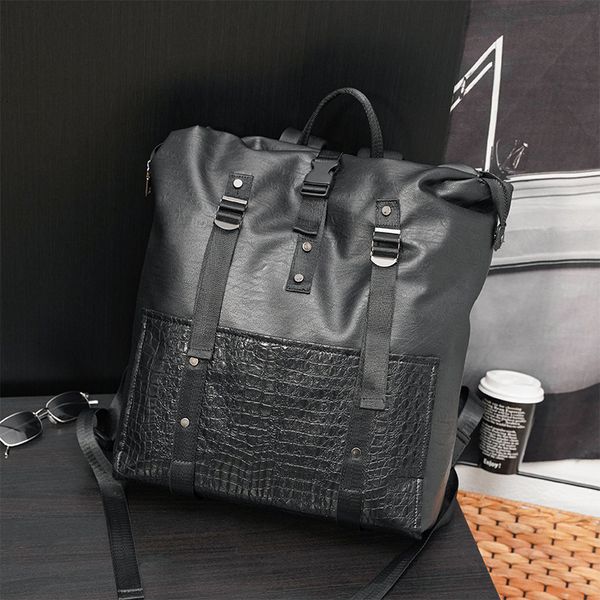 bag handbag korean student schoolbag backpack men's large capacity short distance travel tide brand personalized stitched leather, Black;red
bag handbag korean student schoolbag backpack men's large capacity short distance travel tide brand personalized stitched leather, Black;red
