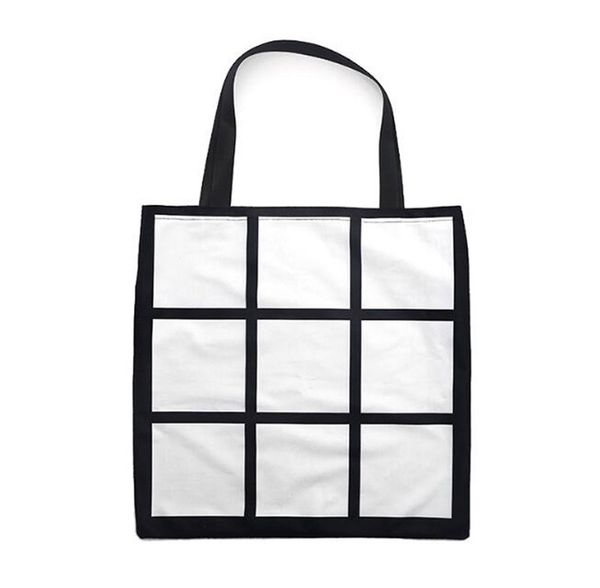 dhl50pcs shopping bags sublimation diy blank white single sides 9 grid prints handbag
dhl50pcs shopping bags sublimation diy blank white single sides 9 grid prints handbag
