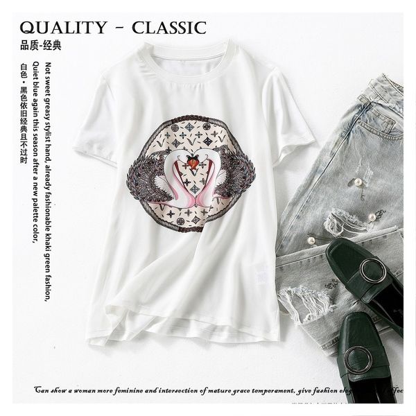 t shirts 14 / crepe-de-chine printed men's short-sleeved wild mulberry silk t-shirt female 2021 fashion, White
t shirts 14 / crepe-de-chine printed men's short-sleeved wild mulberry silk t-shirt female 2021 fashion, White
