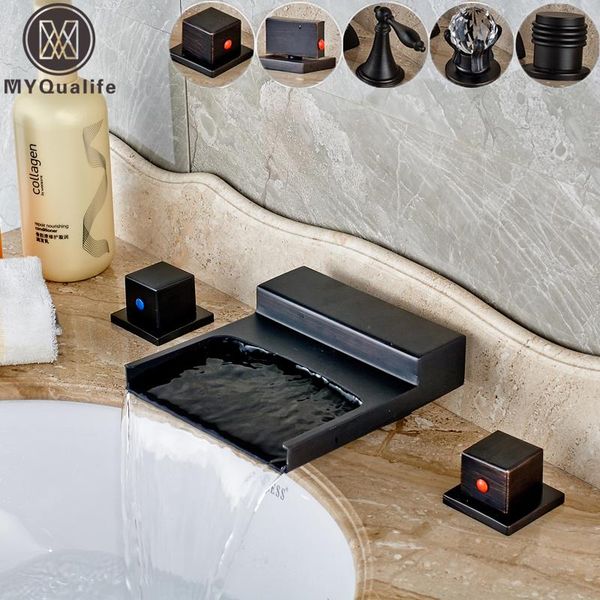 deck mounted black wide waterfall spout bath tub sink faucet double handle bathroom basin and cold mixer taps faucets
deck mounted black wide waterfall spout bath tub sink faucet double handle bathroom basin and cold mixer taps faucets