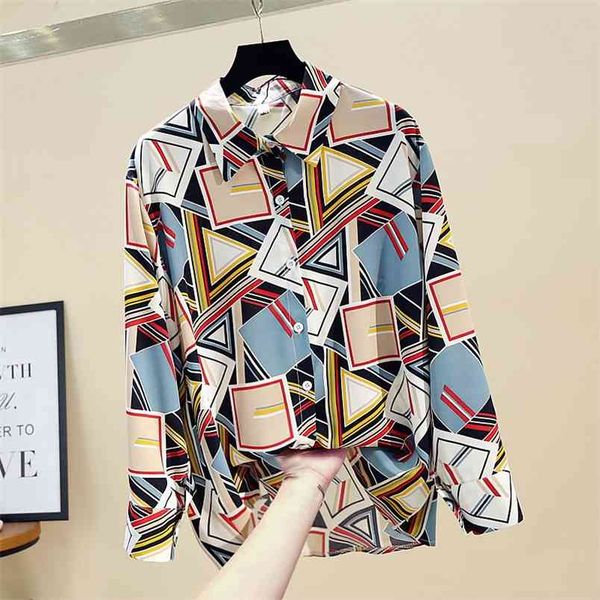spring autumn women's blouse korean style contrast color geometric printing long-sleeved shirt chiffon loose female ll315 210506, White
spring autumn women's blouse korean style contrast color geometric printing long-sleeved shirt chiffon loose female ll315 210506, White