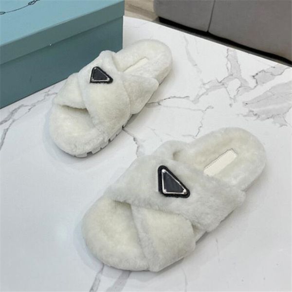 luxury women wool slippers designer soft warm fur slides enameled triangle crossover fashion womens shoes lady sandals, Black
luxury women wool slippers designer soft warm fur slides enameled triangle crossover fashion womens shoes lady sandals, Black