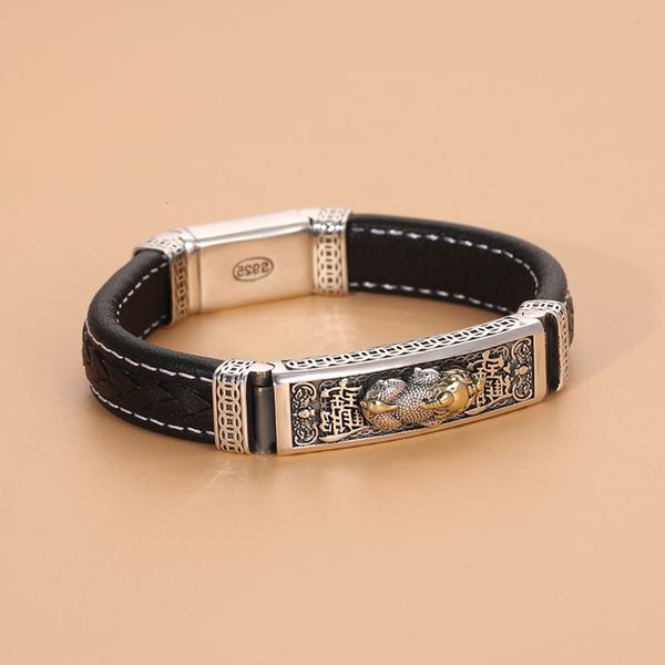 s925 silver bracelet attracts wealth and treasures dynasty jewelry thai leather rope, Black
s925 silver bracelet attracts wealth and treasures dynasty jewelry thai leather rope, Black