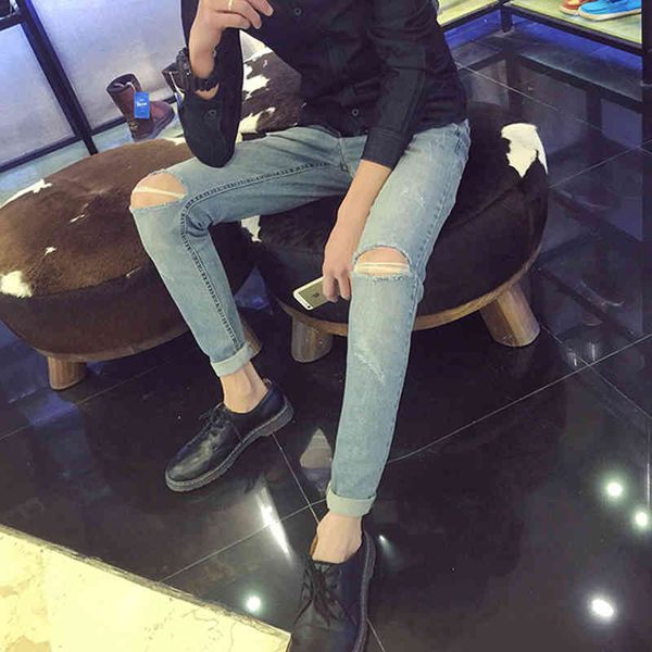 jean bleaching jeans male version of self-cultivation stretch feet casual tide knee hole big size long tidal pants 8k3y, Blue
jean bleaching jeans male version of self-cultivation stretch feet casual tide knee hole big size long tidal pants 8k3y, Blue