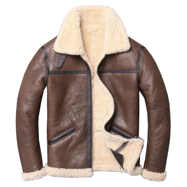men's leather & faux factory 2021 men b3 bomber shearling jacket genuine sheepskin winter thick russia military cold coats, Black
men's leather & faux factory 2021 men b3 bomber shearling jacket genuine sheepskin winter thick russia military cold coats, Black
