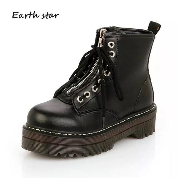 boots quality pu leather platform ankle women zip flat cow muscle sole winter shoes woman chaussures femme footware, Black
boots quality pu leather platform ankle women zip flat cow muscle sole winter shoes woman chaussures femme footware, Black