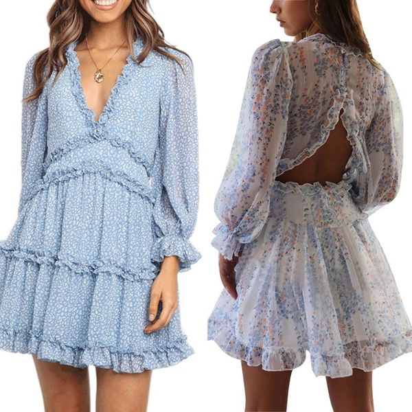 fashion women ladies flower dress long sleeve deep v neck backless casual summer holiday beach loose dresses, Black;gray
fashion women ladies flower dress long sleeve deep v neck backless casual summer holiday beach loose dresses, Black;gray