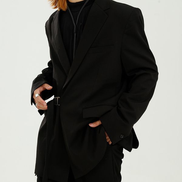 men's casual bandage design blazk suit jacket 2021 new loose notched collar long sleeve blazer fashion casual coat 9y8567, White;black
men's casual bandage design blazk suit jacket 2021 new loose notched collar long sleeve blazer fashion casual coat 9y8567, White;black