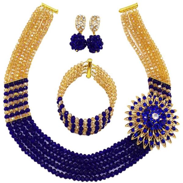 earrings & necklace graceful royal blue champagne gold ab nigerian wedding african beads jewelry set crystal, Silver
earrings & necklace graceful royal blue champagne gold ab nigerian wedding african beads jewelry set crystal, Silver